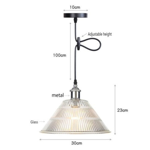 Suspension vintage LED avec abat-jour en verre Bertha - vue 9 sur 25