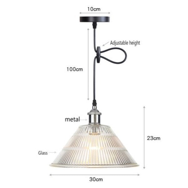Suspension vintage LED avec abat-jour en verre Bertha - vue 9 sur 25
