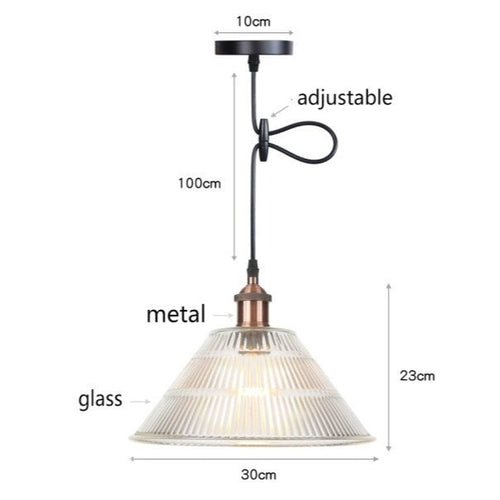 Suspension vintage LED avec abat-jour en verre Bertha - vue 10 sur 25