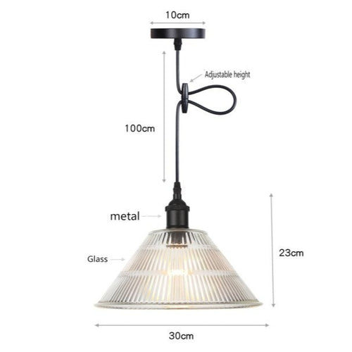 Suspension vintage LED avec abat-jour en verre Bertha - vue 14 sur 25