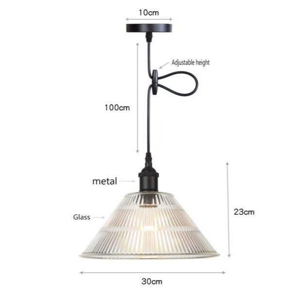 Suspension vintage LED avec abat-jour en verre Bertha - vue 14 sur 25