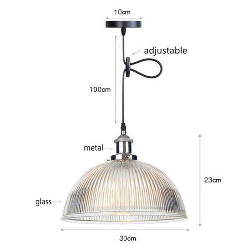 Suspension vintage LED avec abat-jour en verre Bertha - vue 16 sur 25