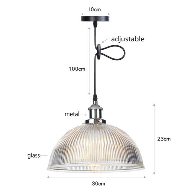 Suspension vintage LED avec abat-jour en verre Bertha - vue 16 sur 25