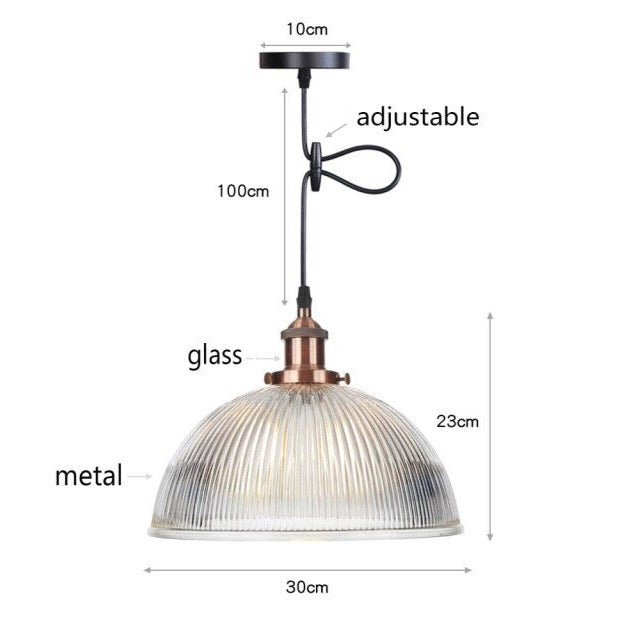 Suspension vintage LED avec abat-jour en verre Bertha - vue 15 sur 25