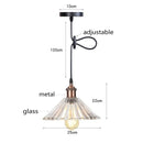 Suspension vintage LED avec abat-jour en verre Bertha