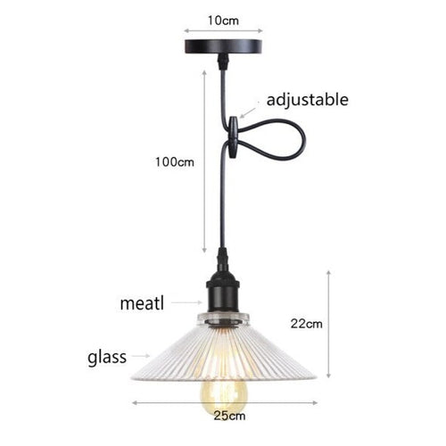Suspension vintage LED avec abat-jour en verre Bertha - vue 22 sur 25