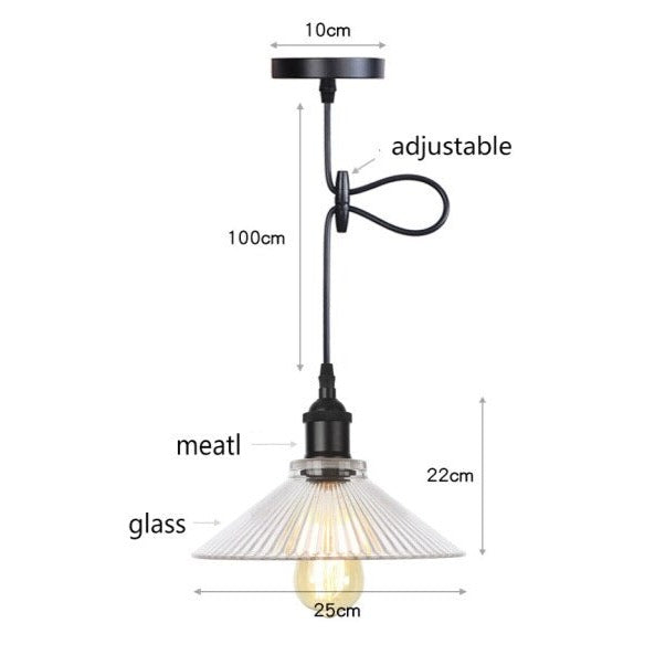 Suspension vintage LED avec abat-jour en verre Bertha - vue 22 sur 25