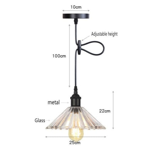 Suspension vintage LED avec abat-jour en verre Bertha - vue 23 sur 25