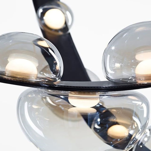 Lustre design en verre et métal Luna - vue 7 sur 7