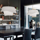 Suspension design à LED blanche style Fabric