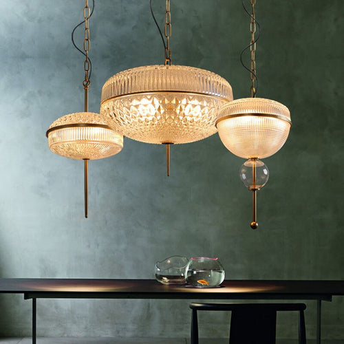 Suspension vintage style oriental en verre Helia - vue 3 sur 6