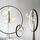 Suspension moderne LED avec anneau et bulles en verre Cala
