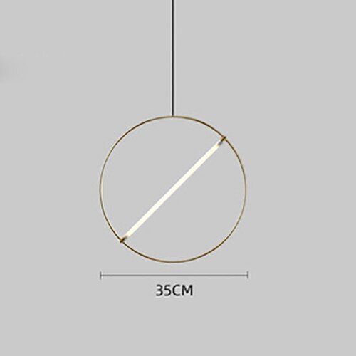 Suspension moderne LED anneau avec barre lumineuse Juncal - vue 10 sur 12