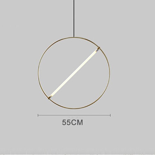 Suspension moderne LED anneau avec barre lumineuse Juncal - vue 11 sur 12