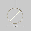 Suspension moderne LED anneau avec barre lumineuse Juncal