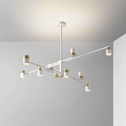 Lustre design LED avec barre en métal et spots rotatifs Caeli - vue 11 sur 11
