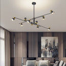 Lustre design LED avec barre en métal et spots rotatifs Caeli