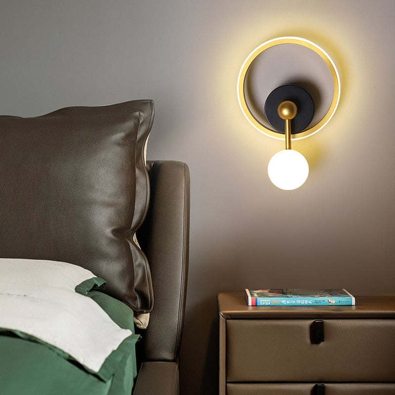 Applique murale design géométrique avec boule suspendue Oryna - vue 5 sur 9