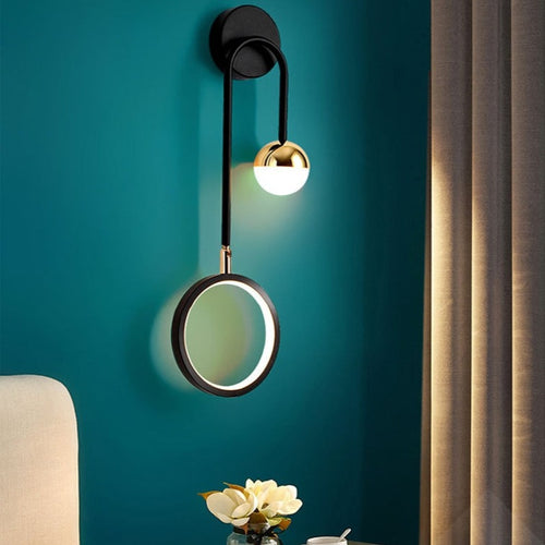 Applique murale design géométrique avec boule suspendue Oryna - vue 5 sur 9