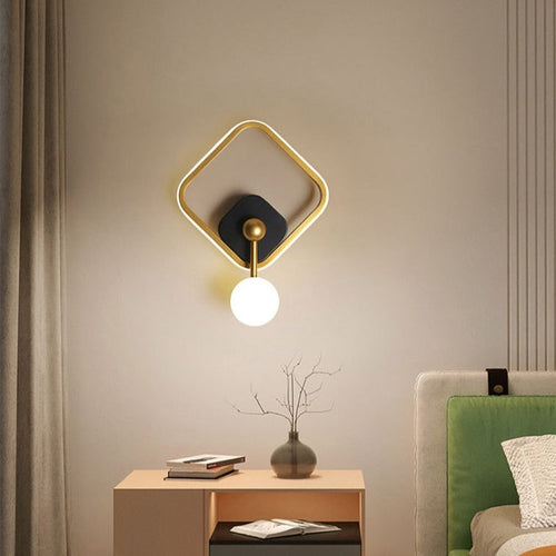Applique murale design géométrique avec boule suspendue Oryna - vue 4 sur 9