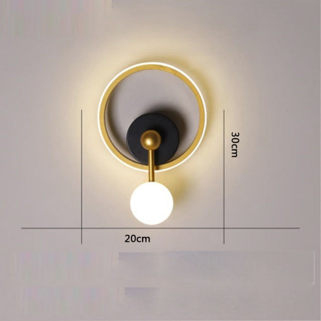 Applique murale design géométrique avec boule suspendue Oryna - vue 9 sur 9