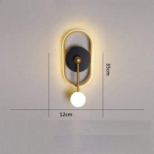 Applique murale design géométrique avec boule suspendue Oryna - vue 8 sur 9