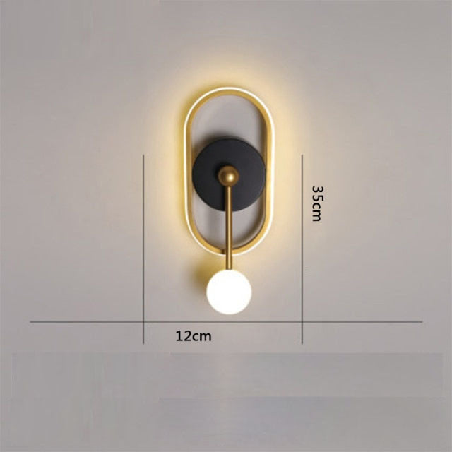 Applique murale design géométrique avec boule suspendue Oryna - vue 7 sur 9