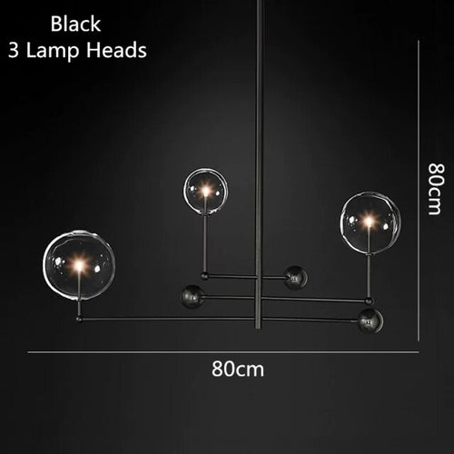 Lustre design LED base en métal doré et globes en verre Zuri - vue 16 sur 16