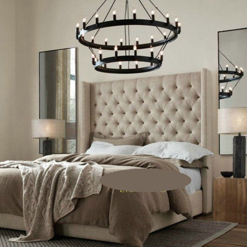 Lustre vintage avec anneau en métal noir luxury Boris - vue 4 sur 10