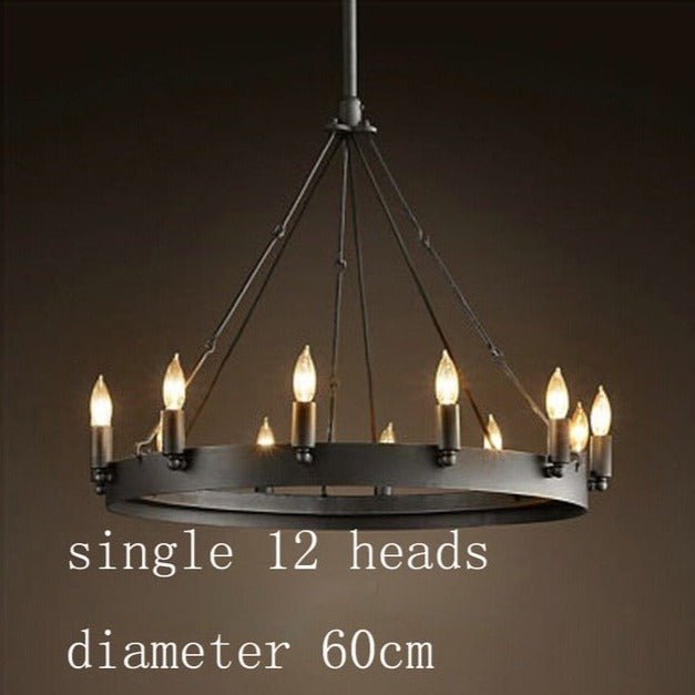 Lustre vintage avec anneau en métal noir luxury Boris - vue 10 sur 10