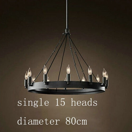 Lustre vintage avec anneau en métal noir luxury Boris - vue 10 sur 10