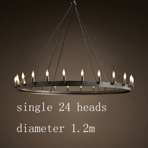 Lustre vintage avec anneau en métal noir luxury Boris - vue 8 sur 10