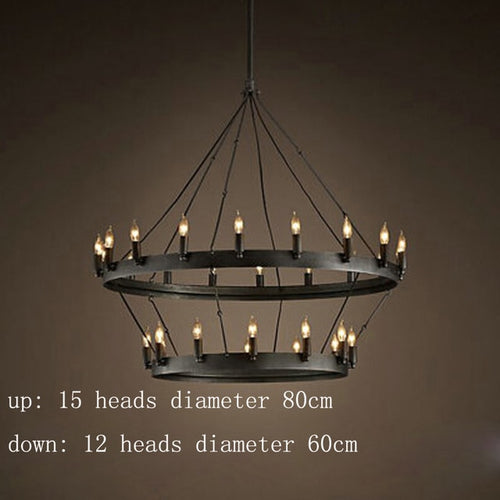 Lustre vintage avec anneau en métal noir luxury Boris - vue 7 sur 10