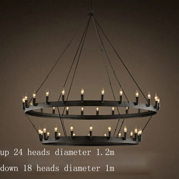 Lustre vintage avec anneau en métal noir luxury Boris - vue 4 sur 10