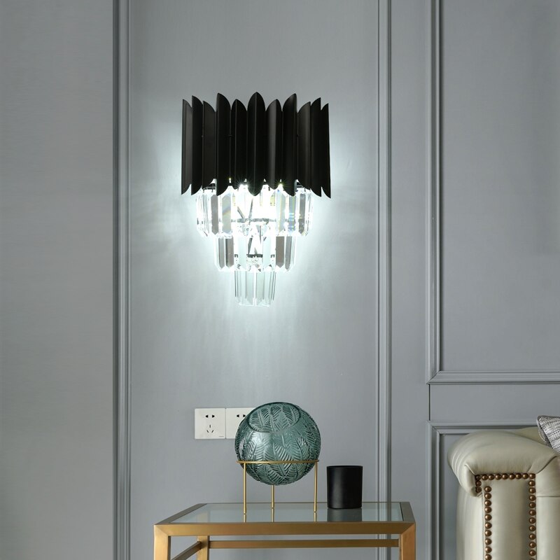 Applique murale moderne avec 4 niveaux de cristaux luxury Etto - vue 5 sur 7