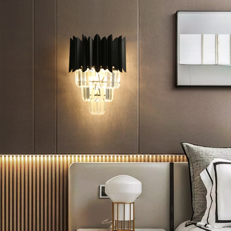 Applique murale moderne avec 4 niveaux de cristaux luxury Etto - vue 4 sur 7