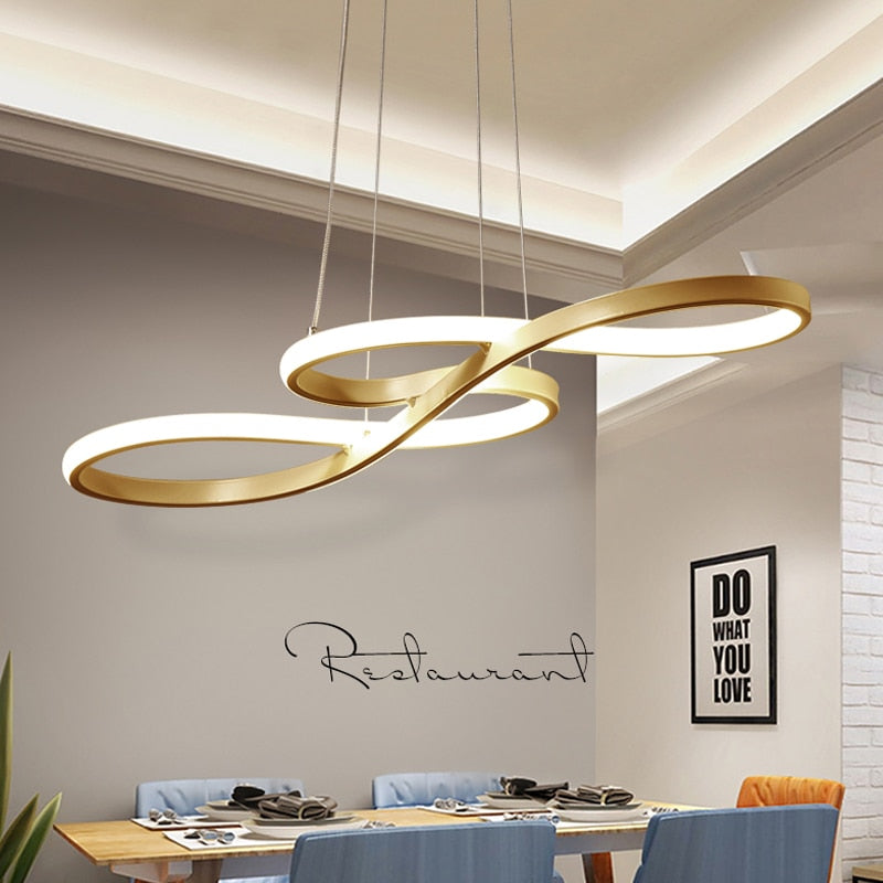 Lustre moderne avec deux symboles d'infini métalliques Kemena - vue 2 sur 11