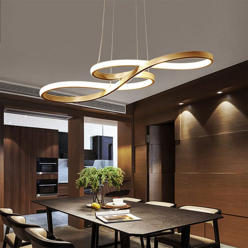 Lustre moderne avec deux symboles d'infini métalliques Kemena - vue 9 sur 11
