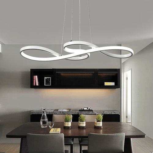Lustre moderne avec deux symboles d'infini métalliques Kemena - vue 4 sur 11