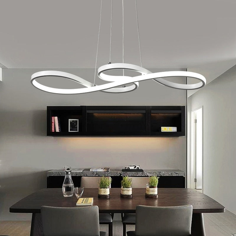 Lustre moderne avec deux symboles d'infini métalliques Kemena - vue 3 sur 11
