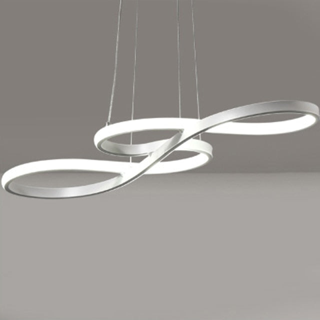Lustre moderne avec deux symboles d'infini métalliques Kemena - vue 10 sur 11