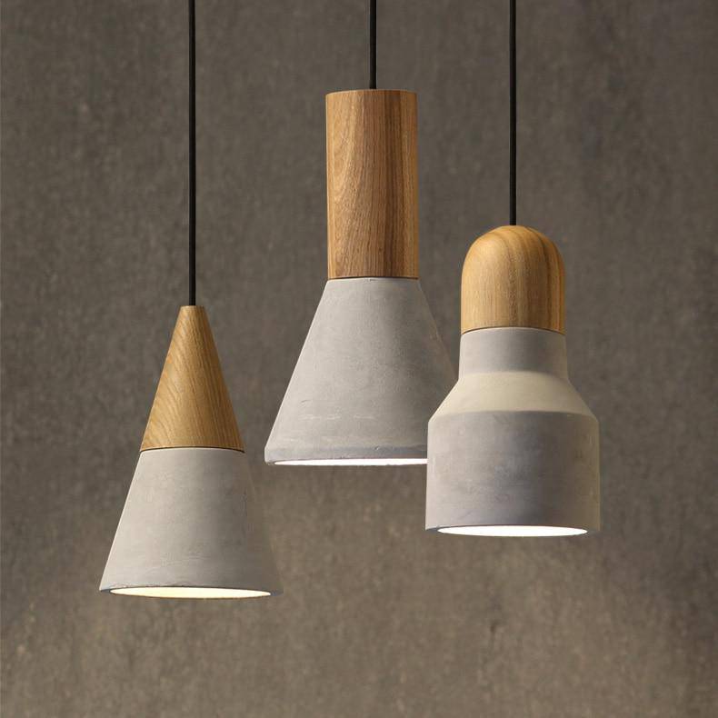 Suspension design en bois et ciment de plusieurs formes Studio - vue 5 sur 8