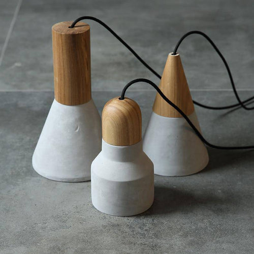Suspension design en bois et ciment de plusieurs formes Studio - vue 3 sur 8