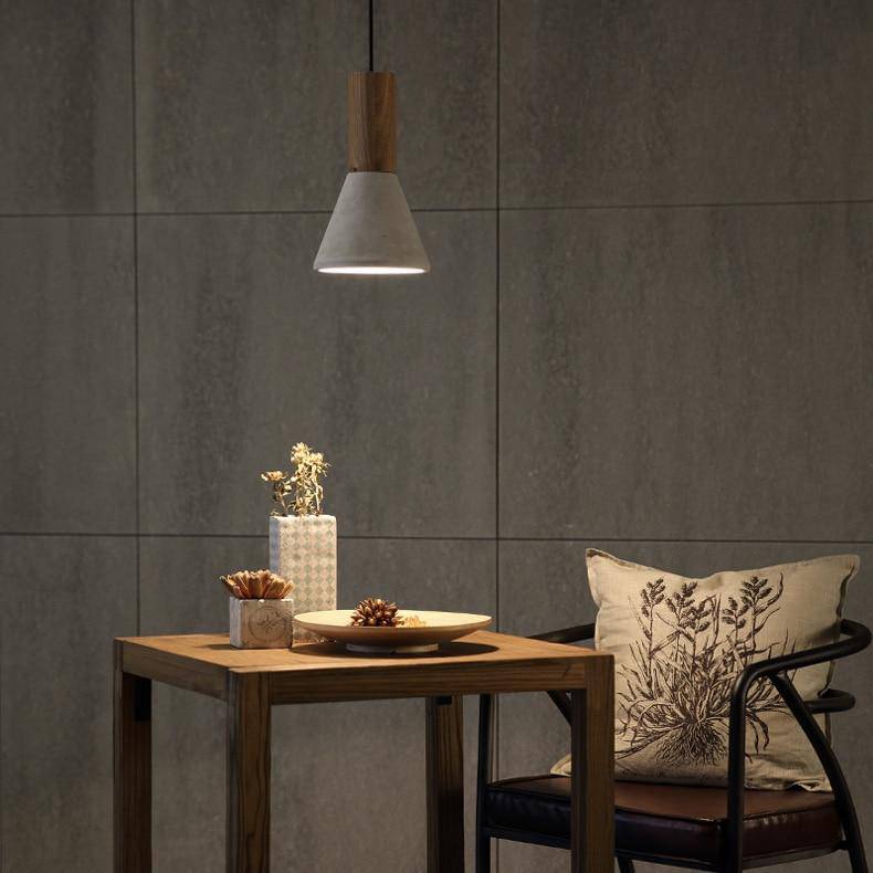 Suspension design en bois et ciment de plusieurs formes Studio - vue 3 sur 8