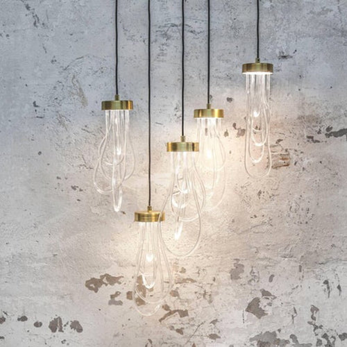 Suspension moderne avec des tuyaux en verre Aqualya - vue 2 sur 2