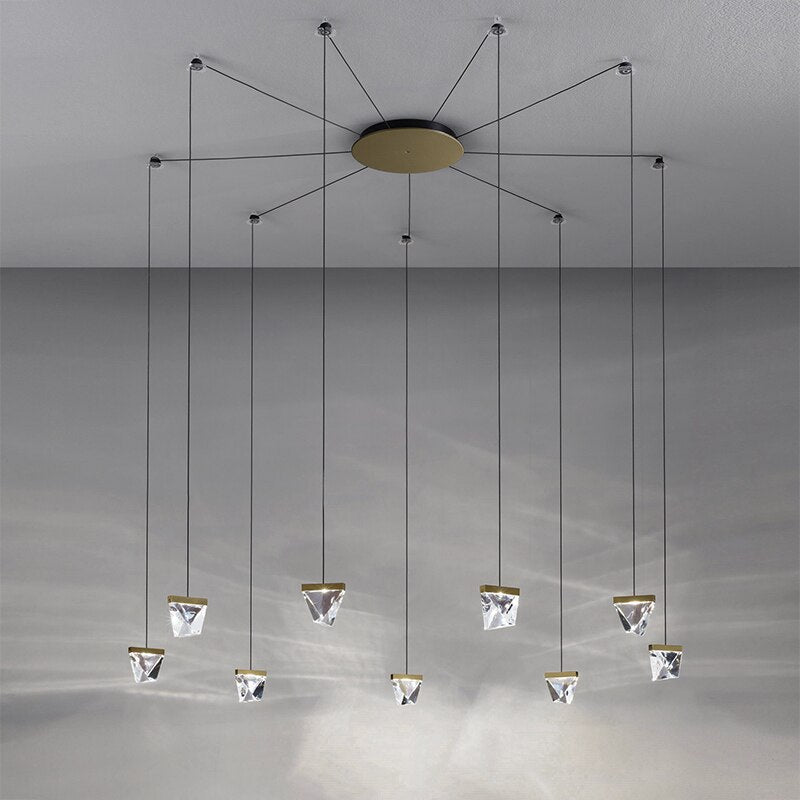 Lustre design en forme d'araignée en cristal Plyzia - vue 2 sur 8
