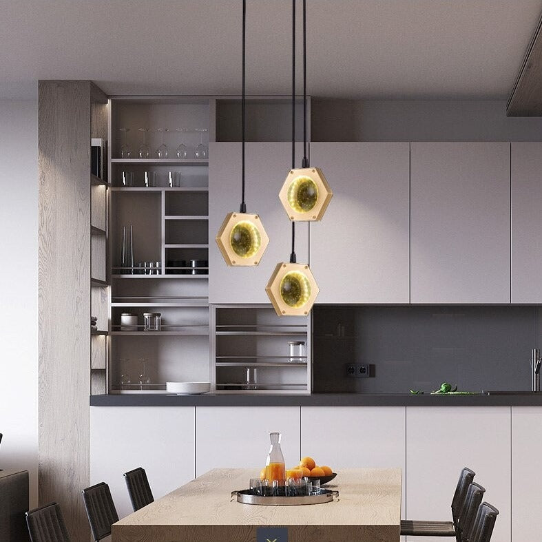 Lustre moderne luxe circulaire en cuivre et cristal Pryccilia - vue 5 sur 10