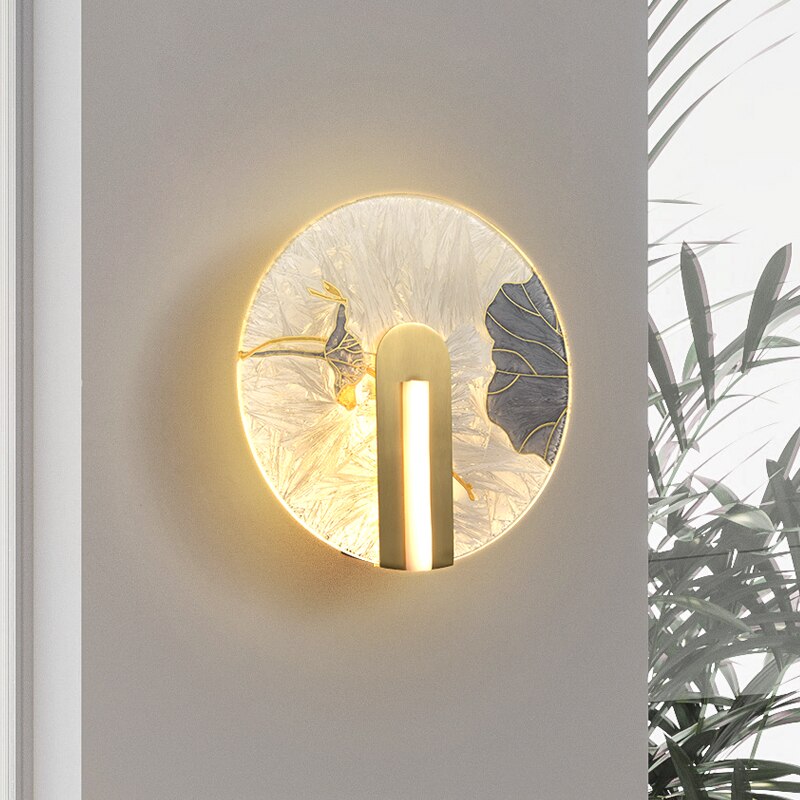 Applique murale design LED style asiatique en verre Yuaming - vue 3 sur 7
