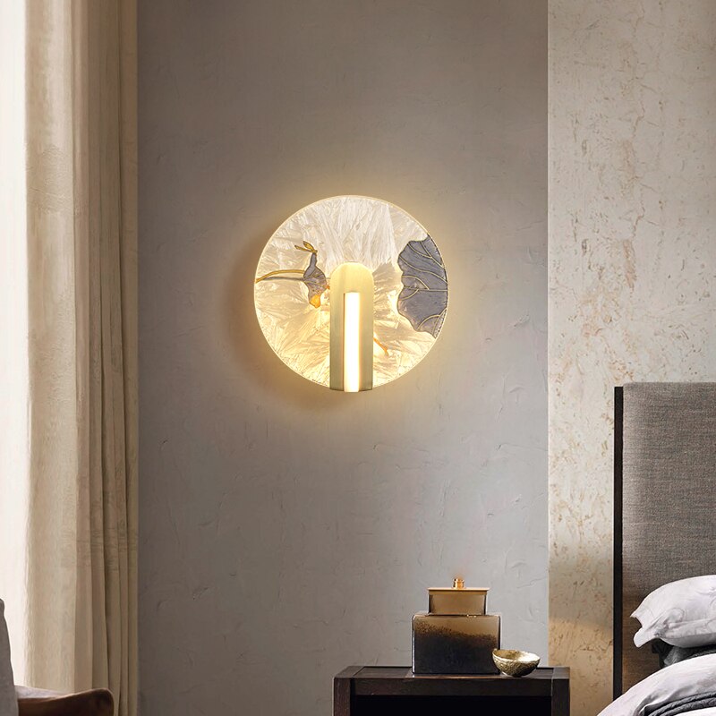 Applique murale design LED style asiatique en verre Yuaming - vue 6 sur 7