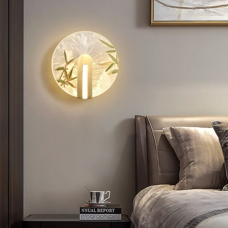Applique murale design LED style asiatique en verre Yuaming - vue 4 sur 7